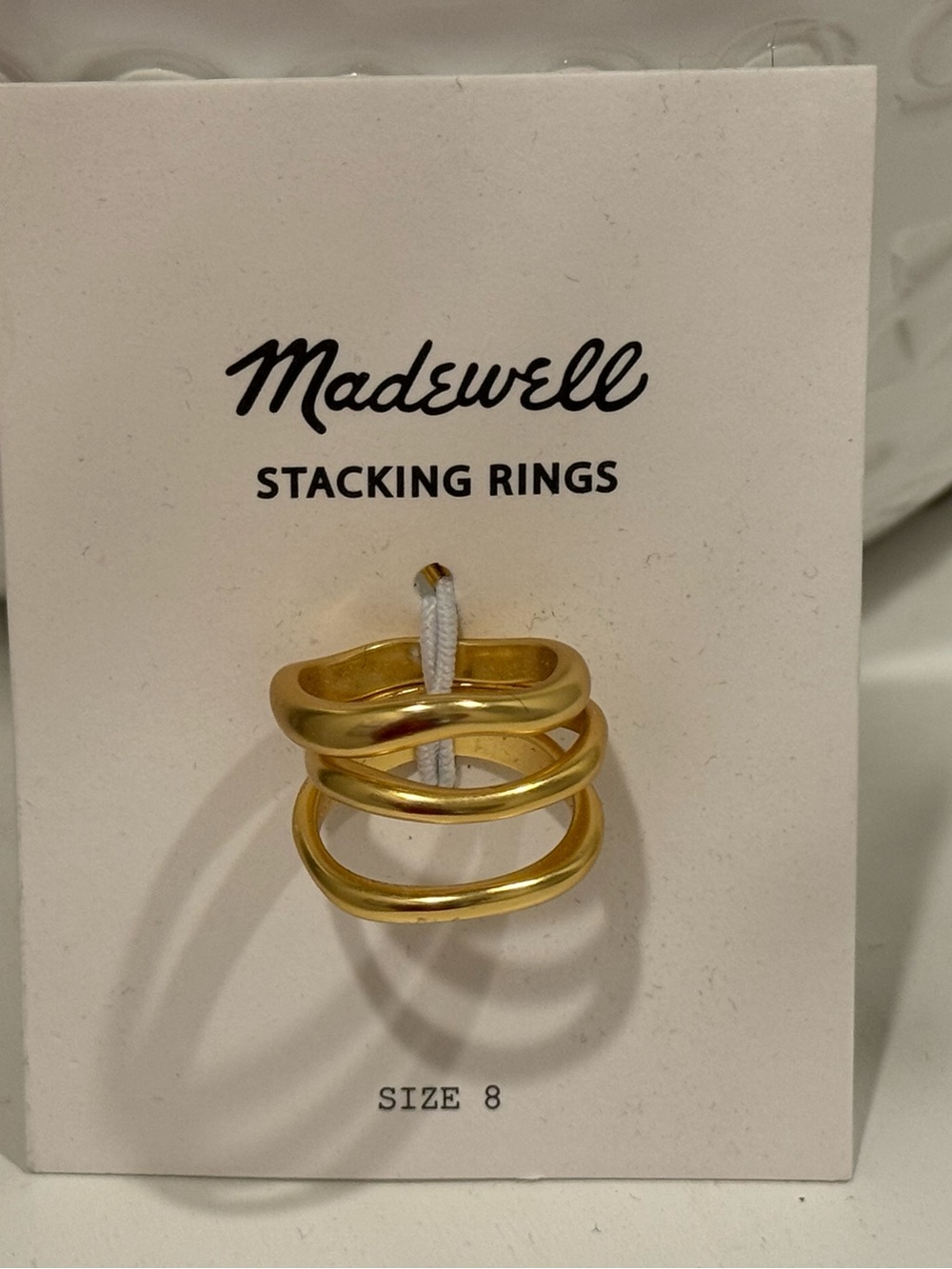 NEW Madewell Gold Triple Stacking Rings Size 8
